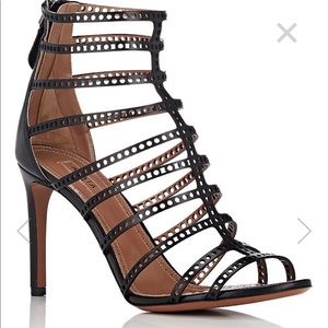 Alaia laser cut sandals leather heels brand new
